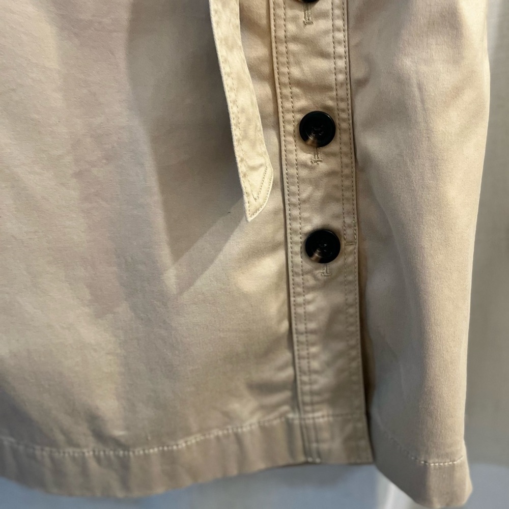 Ann Taylor Petite Khaki Button Front Skirt - Picture 4 of 10